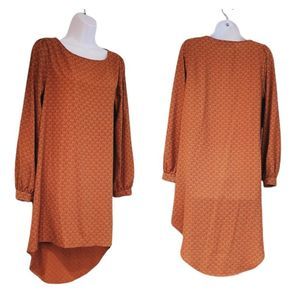 Laurie Solet long-sleeved high low dress retro balloon sleeve med